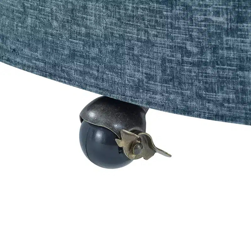 Button Tufted Living Room Upholstered Swivel Chair with Movable Wheels and 3 Pillows - ModernLuxe