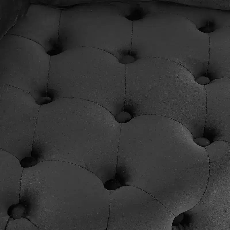 Button Tufted Living Room Upholstered Swivel Chair with Movable Wheels and 3 Pillows - ModernLuxe