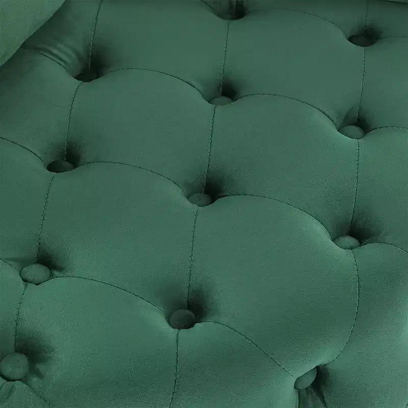 Button Tufted Living Room Upholstered Swivel Chair with Movable Wheels and 3 Pillows - ModernLuxe
